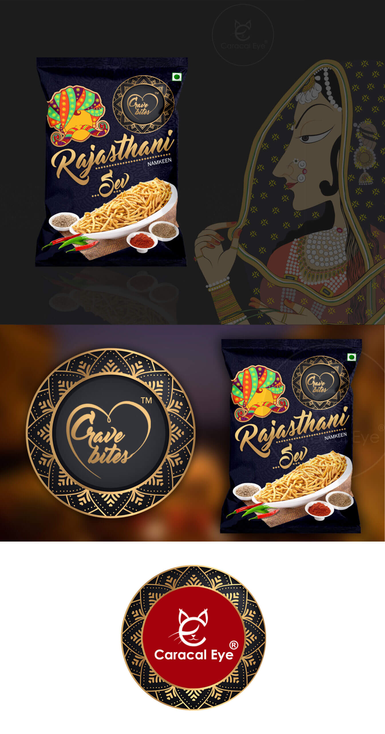 Rajasthani Sev Packaging Design By CaracalEye