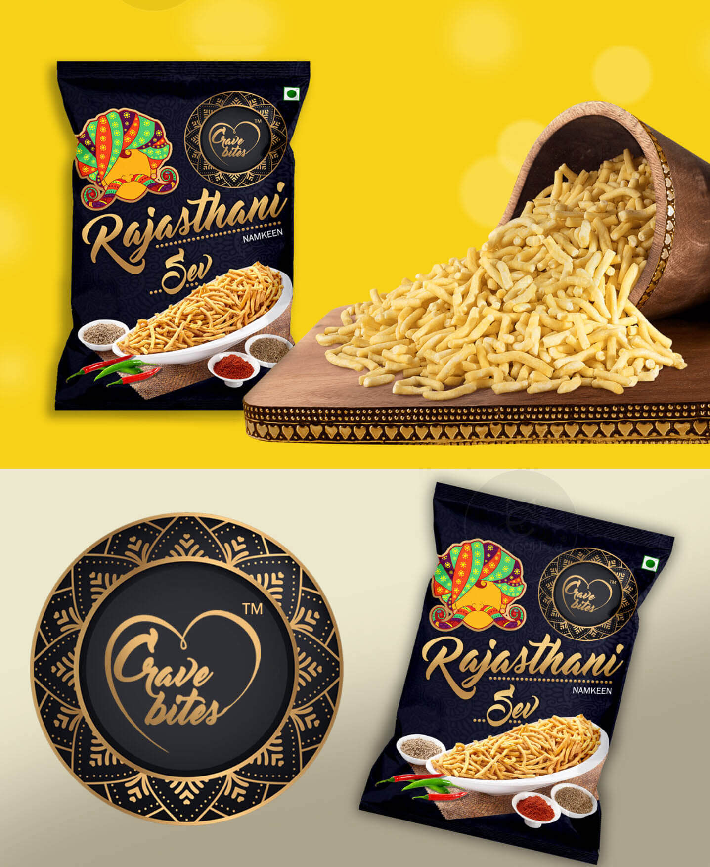 Rajasthani Sev Packaging Design By CaracalEye