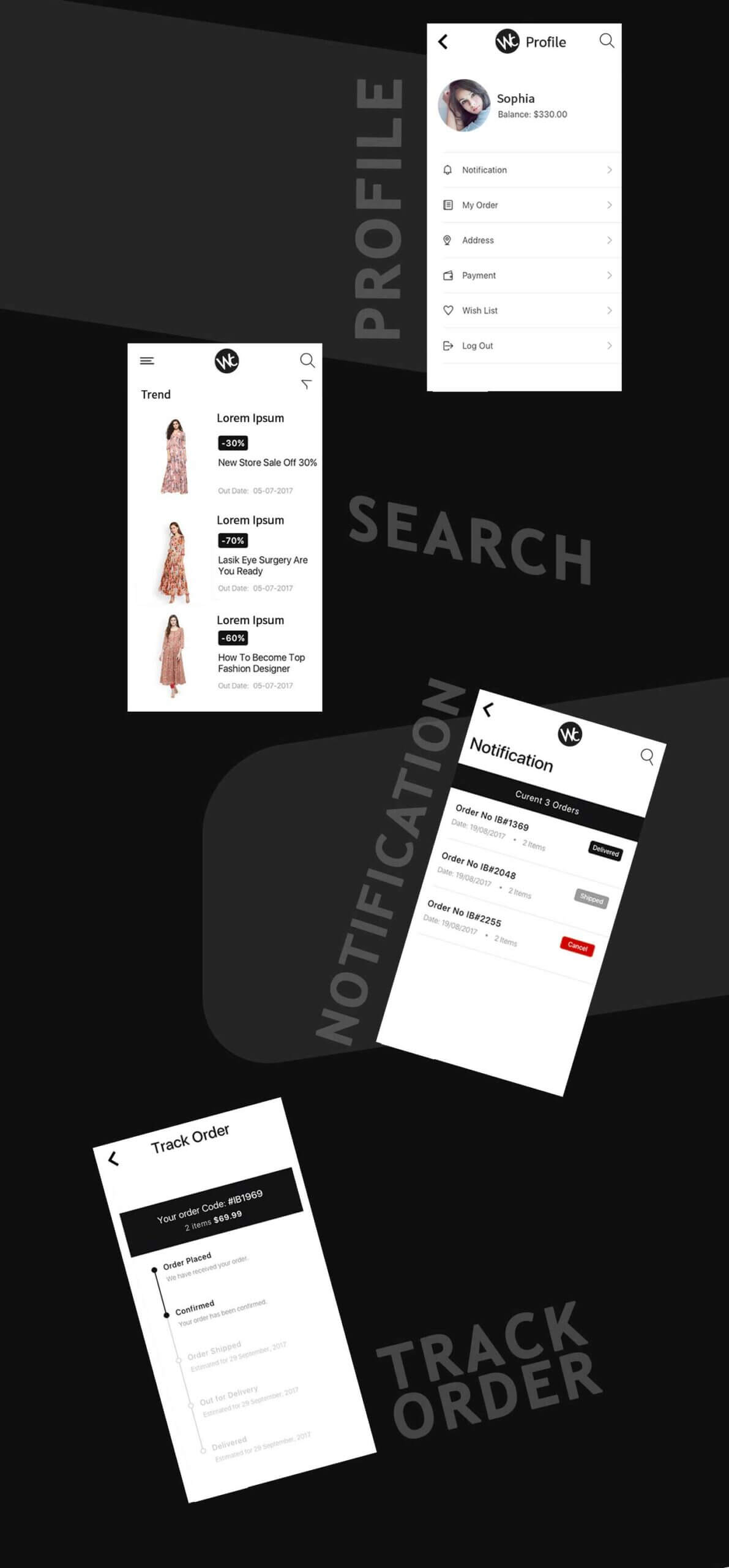 WomCloth app design_CaracalEye
