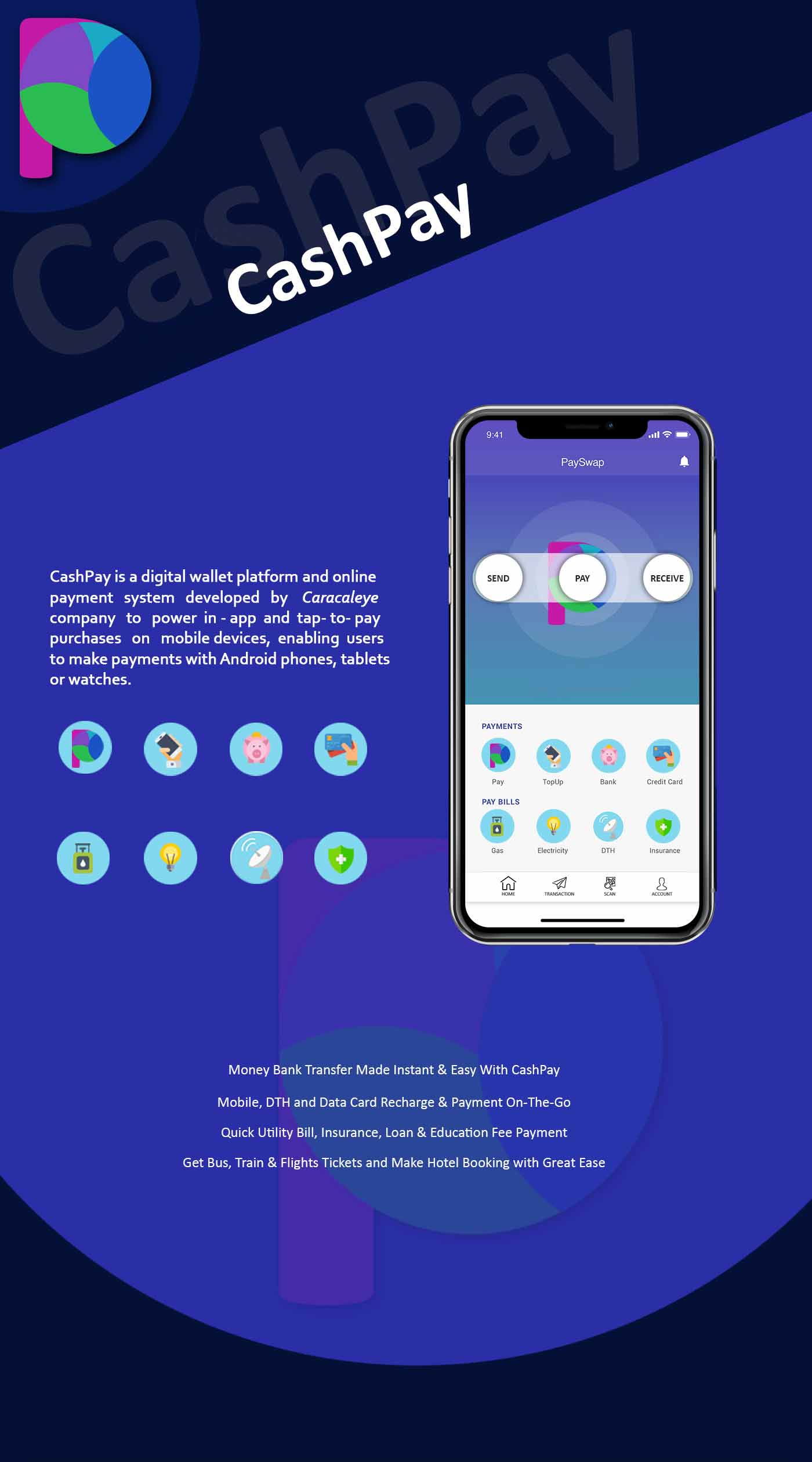 CashPay App Design and Develop By CaracalEye