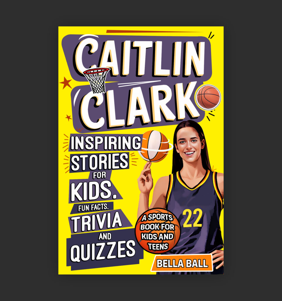 Bold Sports Book Cover Design for “Caitlin Clark” by Bella Ball | Illustrated by Utkarsh Bhatt (UKB), CaracalEye®