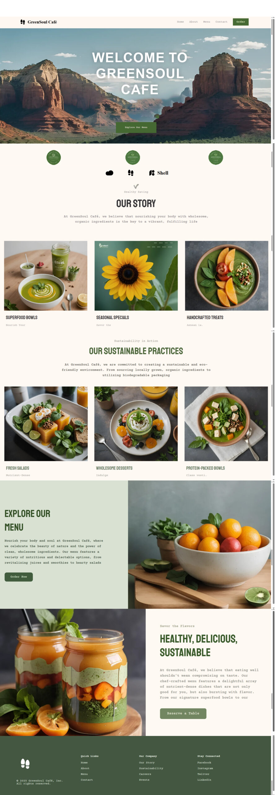 🌿 GreenSoul Café – Website Design & Development by CaracalEye 1 Organic avocado smoothie at GreenSoul Café